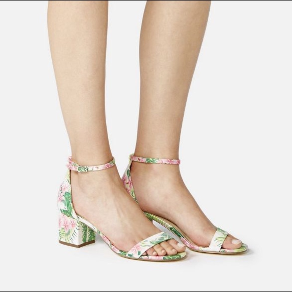 Women heeled sandals blush floral 🌼🌸🌻